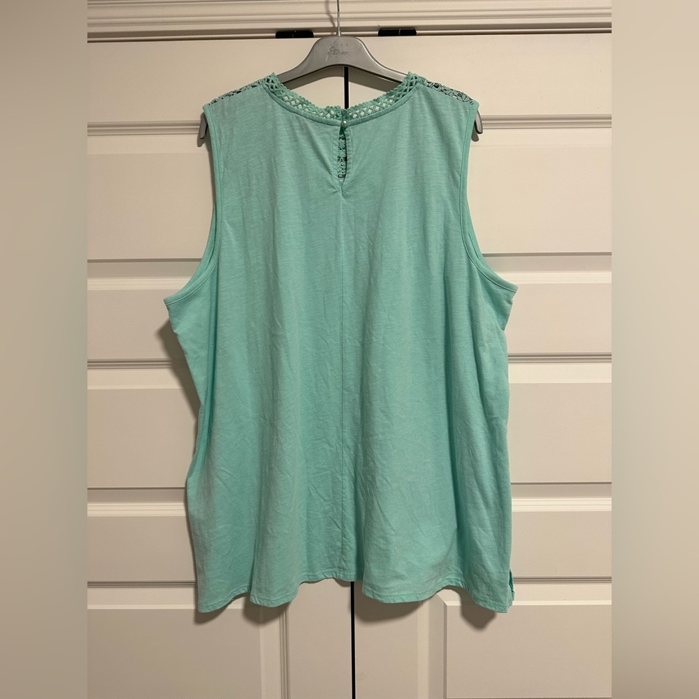 Lane Bryant Green Tank Top Lace Design 26/28 - Picture 5 of 12
